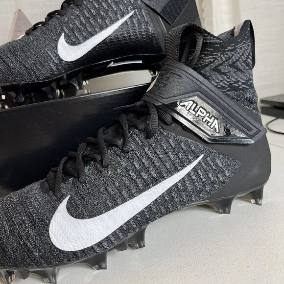 Nike Alpha Menace Elite 2 Black‎ Football Cleats (AO3374-001) Men Size 13 - Picture 2 of 10